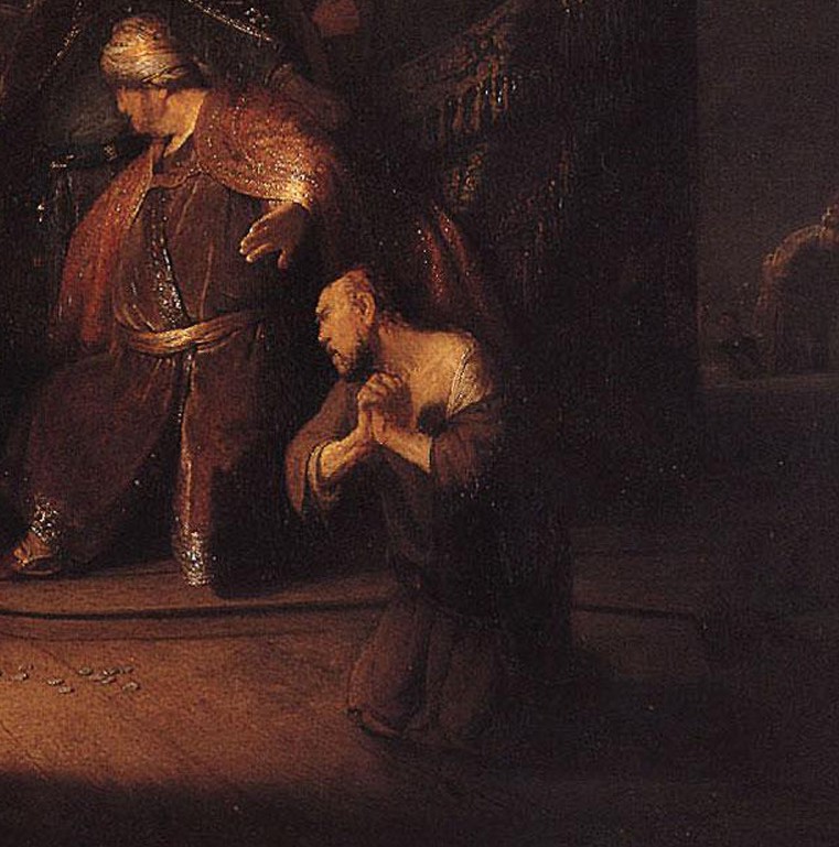 Rembrandt, Judas Returning 30 Pieces of Silver